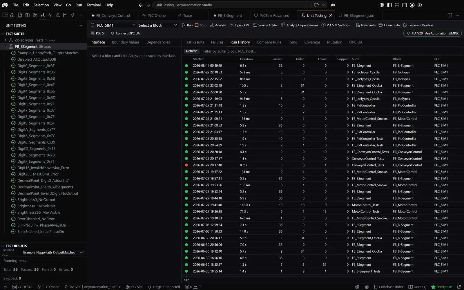 AnyAutomation Studio: unit test results
